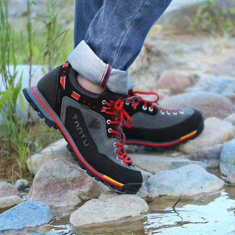 Rubber Sole Leather Outdoor Shoes